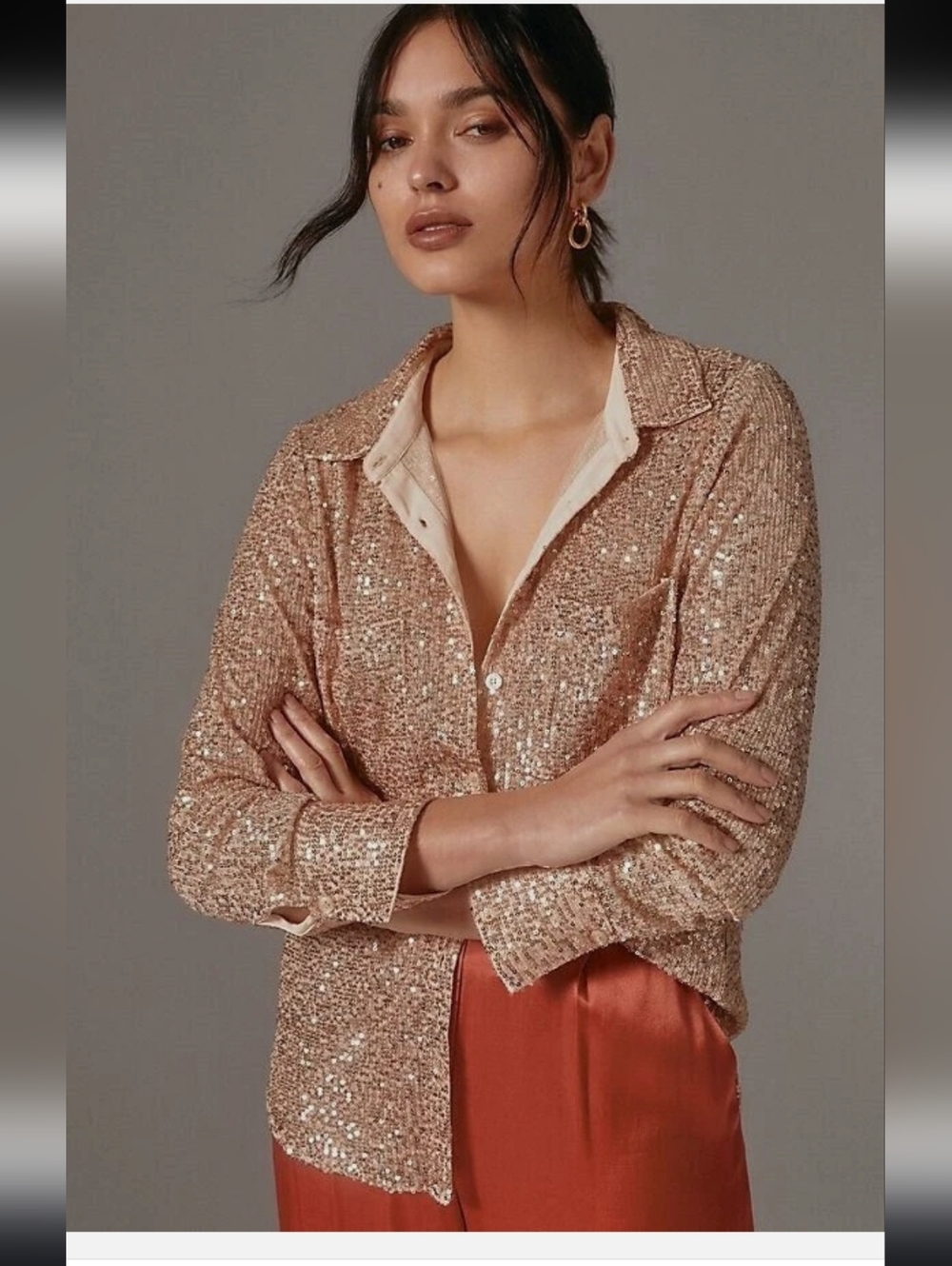 New Anthropologie Sundays In Brooklyn Sequin Top XS